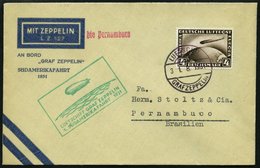 ZEPPELINPOST 124Bb BRIEF, 1931, 1. Südamerikafahrt, Bis Pernambuco, Bordpost, Prachtbrief - Luft- Und Zeppelinpost