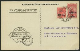 ZEPPELINPOST 125A BRIEF, 1931, 1. Südamerikafahrt, Brasil-Post, Schwarzer Bestätigungsstempel, Frankiert Mit 2500 Reis,  - Poste Aérienne & Zeppelin