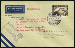 ZEPPELINPOST 129Bb BRIEF, 1931, 2. Südamerikafahrt, Bordpost Bis Brasilien, Prachtbrief - Poste Aérienne & Zeppelin