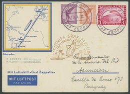 ZEPPELINPOST 150Ab BRIEF, 1932, 3. Südamerikafahrt, Bordpost, Anschlußflug Ab Berlin, Frankiert U.a. Mit Mi.Nr. 455, Pra - Airmail & Zeppelin