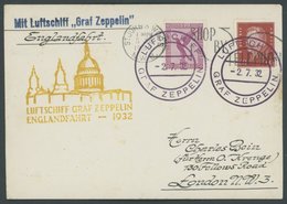 ZEPPELINPOST 168C BRIEF, 1932, Englandfahrt, Bordpost, Aufgeliefert Während Der Rundfahrt über England, Prachtkarte - Airmail & Zeppelin