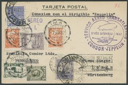 ZEPPELINPOST 184A BRIEF, 1923, 7. Südamerikafahrt, Brasil-Post, Zuleitungspost Aus Peru Mit Brasil-peruanischer Frankatu - Airmail & Zeppelin