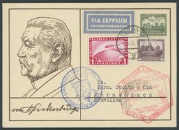 ZEPPELINPOST 202Ba BRIEF, 1933, 1. Südamerikafahrt, Anschlußflug Ab Berlin, Frankiert U.a. Mit Mi.Nr. 455, Minimaler Bug - Poste Aérienne & Zeppelin