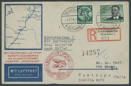 ZEPPELINPOST 265Aa BRIEF, 1934, 5. Südamerikafahrt, Auflieferung Friedrichshafen, Stempel B, Frankiert U.a. Mit Mi.Nr. 5 - Airmail & Zeppelin