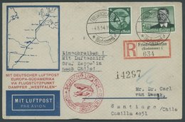 ZEPPELINPOST 265Aa BRIEF, 1934, 5. Südamerikafahrt, Auflieferung Friedrichshafen, Stempel B, Frankiert U.a. Mit Mi.Nr. 5 - Luft- Und Zeppelinpost