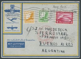 ZEPPELINPOST 271Ba BRIEF, 1934, 7. Südamerikafahrt, Anschlußflug Ab Stuttgart, Mit L2 Aus Dem Straßenbahnbriefkasten, Ei - Airmail & Zeppelin