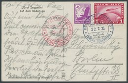 ZEPPELINPOST 311C BRIEF, 1935, 8. Südamerikafahrt, Bordpost Der Rückfahrt, Frankiert U.a. Mit Mi.Nr. 455, Prachtkarte, G - Luft- Und Zeppelinpost