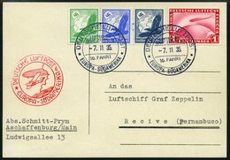 ZEPPELINPOST 329Ab BRIEF, 1935, 16. Südamerikafahrt, Bordpost Mit Stempel D, Prachtkarte - Airmail & Zeppelin