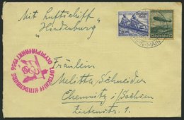 ZEPPELINPOST 427Ba BRIEF, 1936, Olympiafahrt, Auflieferung Rhein-Main-Flughafen (Buchstabe H), Frankiert Mit Olympia-Mar - Poste Aérienne & Zeppelin