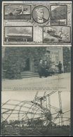 ZEPPELINPOST 1908, LZ 4/Z II Echterdingen Katastrophe: 5 Verschiedene Ansichtskarten, Gebraucht Und Ungebraucht, Fast Nu - Airmail & Zeppelin