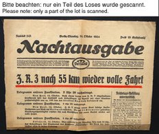 ZEPPELINPOST 1924, ZR 3 - Der Legendäre Amerika-Zeppelin: 5 Verschiedene Zeitungen Mit Zeppelin-Schlagzeilen, Pracht - Poste Aérienne & Zeppelin