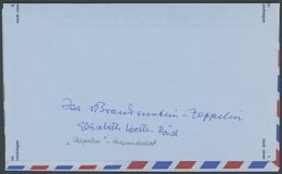 ZEPPELINPOST 1980, Original Autogramm Von Isa Von Brandenstein, Enkelin Von Graf Zeppelin, Auf Sonder-Areogramm Zur Auss - Airmail & Zeppelin