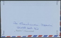 ZEPPELINPOST 1980, Original Autogramm Von Isa Von Brandenstein, Enkelin Von Graf Zeppelin, Auf Sonder-Areogramm Zur Auss - Posta Aerea & Zeppelin