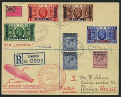 ZULEITUNGSPOST 329Ba BRIEF, Britische Post In Marokko (Tanger): 1935, 16. Südamerikafahrt, Nachbringeflug Ab Berlin, Ein - Zeppelins