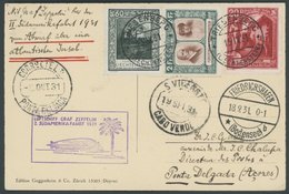 ZULEITUNGSPOST 129Aa BRIEF, Liechtenstein: 1931, 2. Südamerikafahrt, Abwurf Sao Vicente, Frankiert U.a. Mit Mi.Nr. 107A, - Zeppelines