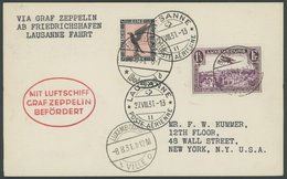 ZULEITUNGSPOST 123 BRIEF, Luxemburg: 1931, Fahrt Nach Lausanne, Mit Deutsch-luxemburgerischer Frankatur, Prachtkarte In  - Zeppeline