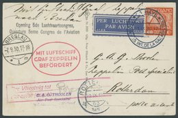 ZULEITUNGSPOST Niederlande: 1930, Fahrt Nach Breslau, Prachtkarte - Zeppelins
