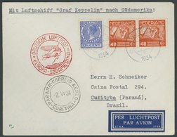 ZULEITUNGSPOST 247Bb BRIEF, Niederlande: 1934, 1. Südamerikafahrt, Anschlußflug Ab Berlin, Stempel A, Prachtbrief - Zeppelins