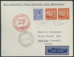 ZULEITUNGSPOST 247Bb BRIEF, Niederlande: 1934, 1. Südamerikafahrt, Anschlußflug Ab Berlin, Stempel A, Prachtbrief - Zeppelin