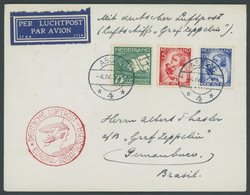 ZULEITUNGSPOST 290Bb BRIEF, Niderlande: 1935, 1. Südamerikafahrt, Nachbringeflug Ab Berlin, Stempel A, Prachtbrief - Zeppelin