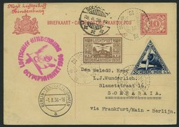ZULEITUNGSPOST 427 BRIEF, Niederländisch-Indien: 1936, Olympiafahrt, Karte Feinst - Zeppelin