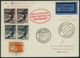 ZULEITUNGSPOST 97 BRIEF, Österreich: 1930, Landungsfahrt Nach Karlsruhe, Prachtbrief - Zeppeline