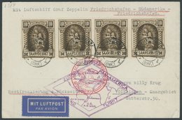 ZULEITUNGSPOST 57P BRIEF, Saargebiet: 1930, Südamerikafahrt, Rundfahrt, U.a. Frankiert Mit 7x Mi.Nr 103 (vorder- Und Rüc - Zeppelins