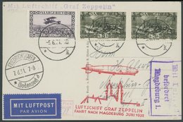 ZULEITUNGSPOST 109 BRIEF, Saargebiet: 1931, Fahrt Nach Magdeburg, Prachtkarte - Zeppeline