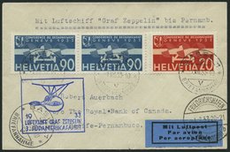 ZULEITUNGSPOST 219Aa BRIEF, Schweiz: 1933, 3. Südamerikafahrt, Prachtbrief - Zeppelins