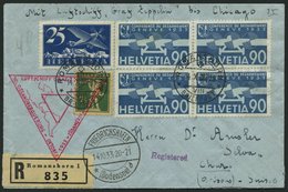 ZULEITUNGSPOST 238Bc BRIEF, Schweiz: 1933, Chicagofahrt, Bis Chicago, Einschreibbrief, Pracht - Zeppelins