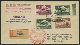 ZULEITUNGSPOST 406C BRIEF, Tschechoslowakei: 1936, 1. Nordamerikafahrt, Auflieferung Frankfurt, Einschreibbrief, Pracht - Zeppeline