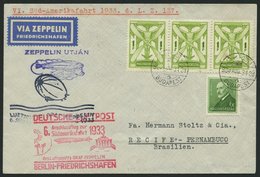 ZULEITUNGSPOST 229B BRIEF, Ungarn: 1933, 6. Südamerikafahrt, Anschlußflug Ab Berlin, Prachtbrief - Zeppelins
