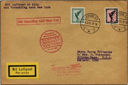 KATAPULTPOST 40c BRIEF, 10.5.1931, Bremen - New York, Nachbringe- Und Schleuderflug, Prachtbrief - Covers & Documents