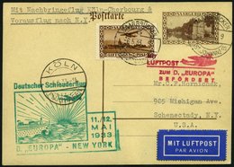 KATAPULTPOST 113Sr BRIEF, Saargebiet: 12.5.1933, &quot,Europa&quot, - New York, Nachbringeflug, Auf 40 Pf. Ganzsachenkar - Covers & Documents