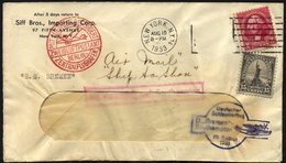KATAPULTPOST 136a BRIEF, 20.8.1933, Bremen - Southampton, US-Landpostaufgabe, Bedarfs-Fensterumschlag Mit Ankunftsstempe - Covers & Documents