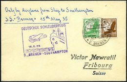 KATAPULTPOST 186c BRIEF, 15.5.1935, &quot,Bremen&quot, - Southampton, Deutsche Seepostaufgabe, Prachtbrief - Storia Postale