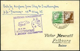 KATAPULTPOST 186c BRIEF, 15.5.1935, &quot,Bremen&quot, - Southampton, Deutsche Seepostaufgabe, Prachtbrief - Lettres & Documents
