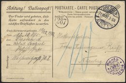 BALLON-FAHRTEN 1897-1916 20.10.1912, Leipziger Verein Für Luftschiffahrt, Abwurf Vom Ballon LEIPZIG, Postaufgabe In Dres - Mongolfiere