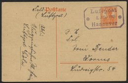 LUFTFAHRT IM I. WELTKRIEG P 110 BRIEF, 1918, LUFTPOST * 6. JUNI 1918 * HANNOVER, Violetter R3 Auf 71/2 Pf. Ganzsachenkar - Vliegtuigen