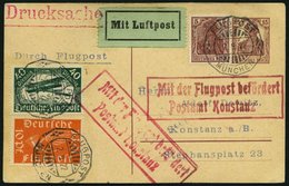 SPÄTERE FLÜGE (SPF) 21.7.01 BRIEF, 2.9.1922, München-Konstanz, Prachtkarte - Avions