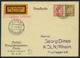 LUFTPOSTBESTÄTIGUNGSSTPL 63-02 BRIEF, KÖLN 1, L2, LPP 111 Von MÜNSTER Nach Köln/Rhein, Prachtkarte - Correo Aéreo & Zeppelin