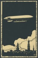 ALTE ANSICHTSKARTEN 1915, Kromer Luftschiffbau: Seltene Reklamekarte Luftschiff über Hamburg Der 1910 In Hamburg Gegründ - Altri & Non Classificati