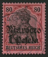 DP IN MAROKKO 42 O, 1911, 1 P. Auf 80 Pf., Mit Wz., Pracht, Mi. 350.- - Maroc (bureaux)