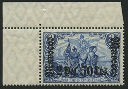 DP IN MAROKKO 44 **, 1906, 2 P. 50 C. Auf 2 M., Mit Wz., Linke Obere Bogenecke, Falzrest Im Oberrand, Marke Postfrisch,  - Maroc (bureaux)