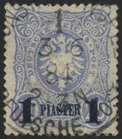 DP TÜRKEI 3b O, 1884, 1 PIA. Auf 20 Pf. Violettultramarin, Aufdruck Blauschwarz, üblich Gezähnt Pracht, Mi. 90.- - Turchia (uffici)