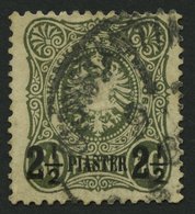 DP TÜRKEI 5b O, 1887, 21/2 PIA. Auf 50 Pf. Oliv, Feinst, Gepr. Bothe, Mi. 100.- - Turquia (oficinas)
