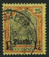 DP TÜRKEI 15PFII O, 1900, 1/4 Pia. Auf 25 Pf. Rötlichorange/gelbschwarz Auf Hellgelb Mit Abart R Von Reichspost In Der K - Turkse Rijk (kantoren)