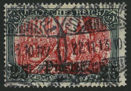 DP TÜRKEI 47b O, 1908, 25 Pia. Auf 5 M., Mit Wz., Karmin Quarzend, Pracht, Gepr. Hoffmann-Giesecke, Mi. 100.- - Deutsche Post In Der Türkei