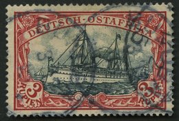 DEUTSCH-OSTAFRIKA 21b O, 1901, 3 R. Dunkelrot/grünschwarz, Ohne Wz., Stempel BUKOBA, Große Jahreszahl 15, Pracht - German East Africa