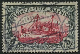 DSWA 23 O, 1901, 5 M. Grünschwarz/bräunlichkarmin, Ohne Wz., Pracht, Mi. 200.- - África Del Sudoeste Alemana